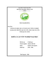 Đánh giá hiệu quả sử dụng đất nông nghiệp tại địa bàn phường Quảng Yên  thị xã Quảng Yên  tỉnh Quảng Ninh. (Khóa luận tốt nghiệp)