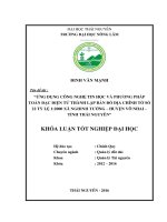 Ứng dụng công nghệ tin học và phương pháp toàn đạc điện tử thành lập bản đồ địa chính tỷ lệ 1:2000 tại xã Nghinh Tường  huyện Võ Nhai  tỉnh Thái Nguyên. (Khóa luận tốt nghiệp)