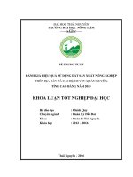 Đánh giá hiệu quả sử dụng đất sản xuất nông nghiệp trên địa bàn xã Cai Bộ  huyện Quảng Uyên  tỉnh Cao Bằng năm 2015. (Khóa luận tốt nghiệp)