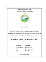 Đánh giá kết quả công tác bồi thường giải phóng mặt bằng tại dự án xây dựng trường Trung học phổ thông dân tộc nội trú tỉnh (cơ sở 2) tại huyện Ngọc Lặc  tỉnh Thanh Hóa. (Khóa luận tốt nghiệp)