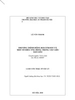 Phương trình động Boltzmann và một số hiệu ứng động trong vật liệu bán dẫn