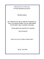 Quy hoạch xây dựng trung tâm dịch vụ hậu cần kinh tế biển tại khu kinh tế ven biển việt nam đến năm 2030