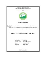 Phân lập và nuôi trồng nấm Xoài quy mô hộ gia đình. (Khóa luận tốt nghiệp)
