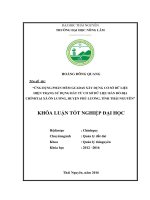 Ứng dụng phần mềm Gcadas xây dựng cơ sở dữ liệu hiện trạng sử dụng đất từ cơ sở dữ liệu bản đồ địa chính tại xã Ôn Lương  huyện Phú Lương  tỉnh Thái Nguyên. (Khóa luận tốt nghiệp)