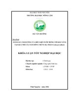 Đánh giá ảnh hưởng của điều kiện nuôi trồng tới khả năng tạo quả thể của nấm Đông trùng hạ thảo Cordyceps militaris. (Khóa luận tốt nghiệp)