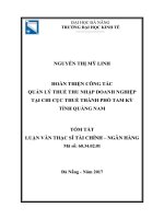 Hoàn thiện công tác quản lý thuế thu nhập doanh nghiệp tại chi cục thuế thành phố tam kỳ tình quảng nam (tt) 