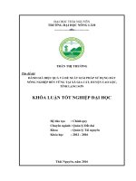 Đánh giá hiệu quả và đề xuất giải pháp sử dụng đất nông nghiệp bền vững tại xã Gia Cát  huyện Cao Lộc  tỉnh Lạng Sơn. (Khóa luận tốt nghiệp)