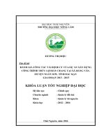 Đánh giá công tác tái định cư của dự án xây dựng công trình thủy lợi Bản Chang tại xã Bằng Vân  huyện Ngân Sơn  tỉnh Bắc Kạn giai đoạn 2013  2015. (Khóa luận tốt nghiệp)