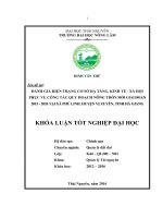 Đánh giá hiện trạng cơ sở hạ tầng, kinh tế  xã hội phục vụ công tác quy hoạch nông thôn mới giai đoạn 2015 2020 tại xã Phú Linh  huyện Vị Xuyên  tỉnh Hà Giang. (Khóa luận tốt nghiệp)