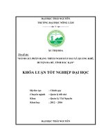 Đánh giá phân hạng thích nghi đất đai xã Quảng Khê  huyện Ba Bể  tỉnh Bắc Kạn. (Khóa luận tốt nghiệp)