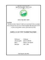 Đánh giá thực trạng và đề xuất giải pháp nâng cao hiệu quả sử dụng đất sản xuất nông nghiệp trên địa bàn xã Ôn Lương  huyện Phú Lương  tỉnh Thái Nguyên. (Khóa luận tốt nghiệp)