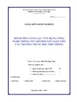 SKKN Bồi dưỡng năng lực ứng dụng công nghệ thông tin cho đội ngũ giáo viên trung học phổ thông