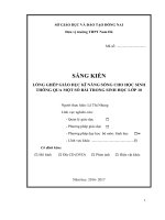 SKKN Lồng ghép giáo dục kĩ năng sống cho học sinh thông qua một số bài trong sinh học lớp 10