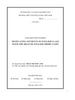 SKKN MOTIVATING STUDENTS IN ENGLISH CLASS WITH THE HELP OF ENGLISH SHORT CLIPS