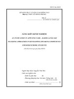 SKKN AN INNOVATION IN APPLYING TASK – BASED LANGUAGE TEACHING APROACHES IN DEVELOPING SPEAKING COMPETENCE FOR HIGH SCHOOL STUDENTS