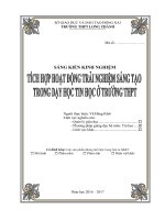 SKKN Tích hợp hoạt động trải nghiệm sáng tạo trong dạy học Tin học ở