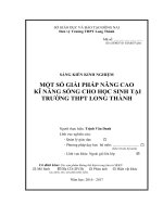 SKKN Một số giải pháp nâng cao kĩ năng sống cho học sinh tại trường THPT Long Thành