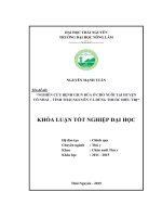 Nghiên cứu bệnh giun đũa ở chó nuôi tại huyện Võ Nhai  tỉnh Thái Nguyên và dùng thuốc điều trị. (Khóa luận tốt nghiệp)