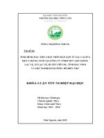 Tình hình mắc tiêu chảy trên đàn lợn từ sau cai sữa đến hai tháng tuổi tại Công ty TNHH MTV lợn giống Lạc Vệ, xã Lạc Vệ  huyện Tiên Du  tỉnh Bắc Ninh và thử nghiệm hai phác đồ điều trị. (Khóa luận tốt nghiệp)