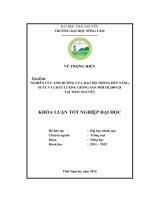 Nghiên cứu ảnh hưởng của mật độ trồng đến năng suất và chất lượng giống sắn mới HL2004  28 tại Thái Nguyên. (Khóa luận tốt nghiệp)