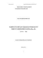 Nghiên cứu chế tạo và khảo sát tính chất từ nhiệt của hợp kim Heusler Ni0,5Mn0,5-Sbx (x=0  0,4)