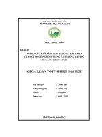 Nghiên cứu khả năng sinh trưởng phát triển của một số giống Dong Riềng tại Trường Đại Học Nông Lâm Thái Nguyên. (Khóa luận tốt nghiệp)