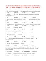 ĐÁP án TRẮC NGHIỆM THI CÔNG CHỨC QUẢNG NGÃI đợt 2 năm 2018 môn TIẾNG ANH