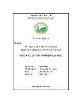 Xây dựng quy trình chế biến bột chè xanh hòa tan. (Khóa luận tốt nghiệp)