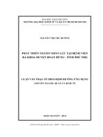 Phát triển nguồn nhân lực tại Bệnh viện Đa khoa huyện Đoan Hùng, tỉnh Phú Thọ (Luận văn thạc sĩ)