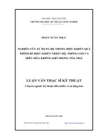 Nghiên cứu sử dụng hệ thống điều khiển quá trình để điều khiển nhiệt độ, thông gió và điều hòa không khí trong tòa nhà HVAC (Luận văn thạc sĩ)