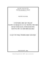Cơ sở khoa học quy hoạch nguồn cán bộ quản lý các trường tiểu học huyện Ninh Giang, tỉnh Hải Dương đáp ứng yêu cầu đổi mới giáo dục (Luận văn thạc sĩ)