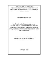 Phân lập và xác định đặc tính enzyme NacylLhomoserine lactone (AHL) lactonase của vi khuẩn nội sinh sử dụng trong phòng trừ bệnh thối nhũn củ khoai tây (Luận văn thạc sĩ)