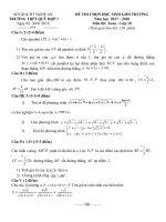 Đề thi học sinh giỏi Toán lớp 10 cấp trường năm 2018 có đáp án