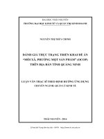 Đánh giá thực trạng triển khai đề án Mỗi xã, phường một sản phẩm (OCOP) trên địa bàn tỉnh Quảng Ninh (Luận văn thạc sĩ)