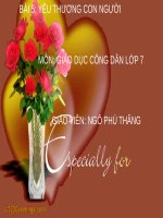 GIÁO án TÍCH hợp môn giáo dục công dân bài 5 yêu THƯƠNG CON NGƯỜI