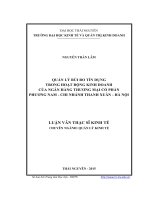 Quản lý rủi ro tín dụng trong hoạt động kinh doanh của Ngân hàng Thương mại Cổ phần Phương Nam  chi nhánh Thanh Xuân  Hà Nội (Luận văn thạc sĩ)