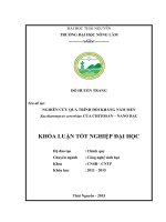 Nghiên cứu quá trình đối kháng nấm men Saccharomyces cerevisiae của Chitosan – nano bạc (Khóa luận tốt nghiệp)