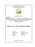 Đánh giá hiệu lực của một số loại phân bón lá đến sự sinh trưởng, năng suất và chất lượng chè kinh doanh tại vùng chè xã Hồng Tiến, huyện Phổ Yên, tỉnh Thái Nguyên. (Khóa luận tốt nghiệp)