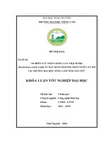 Nghiên cứu nhân giống lan Thạch hộc (Dendrobium nobile Lindt) từ hạt bằng phương pháp nuôi cấy mô tại trường Đại học Nông lâm Thái Nguyên (Khóa luận tốt nghiệp)