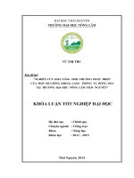 Nghiên cứu khả năng sinh trưởng phát triển một số giống khoai l ang vụ Đông năm 2014 tại trường Đại học Nông Lâm Thái Nguyên (Khóa luận tốt nghiệp)