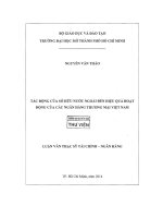 Tác động của sở hữu nước ngoài đến hiệu quả hoạt động của các ngân hàng thương mại việt nam 