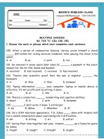 Đề thi và đáp án môn tiếng anh thi công chức tỉnh Quảng Ngãi đợt 2 năm 2018 từ câu 100 đến 150.pdf