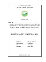 Nghiên cứu ảnh hưởng của liều lượng phân bón đến sinh trưởng và phát triển giống lúa Khẩu Nua Đeng vụ mùa năm 2014 tại huyện Vị Xuyên  tỉnh Hà Giang (Khóa luận tốt nghiệp)