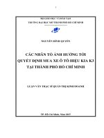 các nhân tố ảnh hưởng tới quyết định mua xe ô tô hiệu kia k3 tại thành phố hồ chí minh 