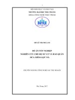 Nghiên cứu chế độ xử lý và bảo quản dừa xiêm gọt vỏ 