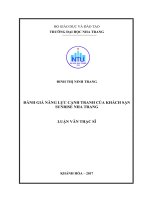 Đánh giá năng lực cạnh tranh của khách sạn sunrise nha trang 