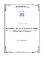 Hoàn thiện chuỗi cung ứng cho sản phẩm sữa chua yến sào fucoidan tại nhà máy thực phẩm cao cấp yến sào   công ty yến sào khánh hòa 