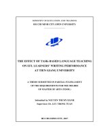 the effect of task based language teaching on efl learners’ writing performance at tien giang university 