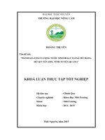 Đánh giá chất lượng nước sinh hoạt tại xã Mỹ Bằng  Huyện Yên Sơn  Tỉnh Tuyên Quang (Khóa luận tốt nghiệp)