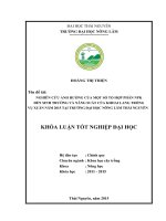 Nghiên cứu ảnh hưởng của một số tổ hợp NPK đến sinh trưởng và năng suất của khoai lang trồng vụ Xuân năm 2015 tại trường Đại học Nông Lâm Thái Nguyên (Khóa luận tốt nghiệp)